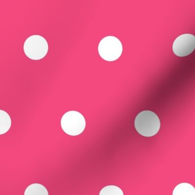 Polka Dot - White on Pink