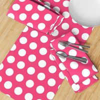 Polka Dot - White on Pink XL