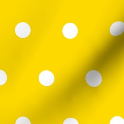 Polka Dot - White on Yellow