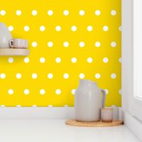 Polka Dot - White on Yellow