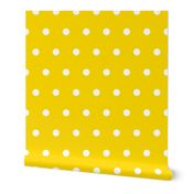 Polka Dot - White on Yellow