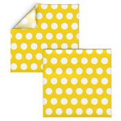 Polka Dot - White on Yellow XL