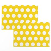 Polka Dot - White on Yellow XL