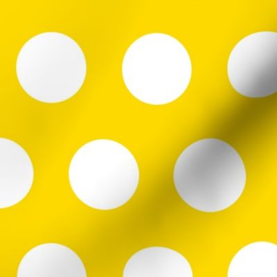 Polka Dot - White on Yellow XL