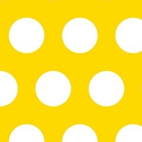 Polka Dot - White on Yellow XL