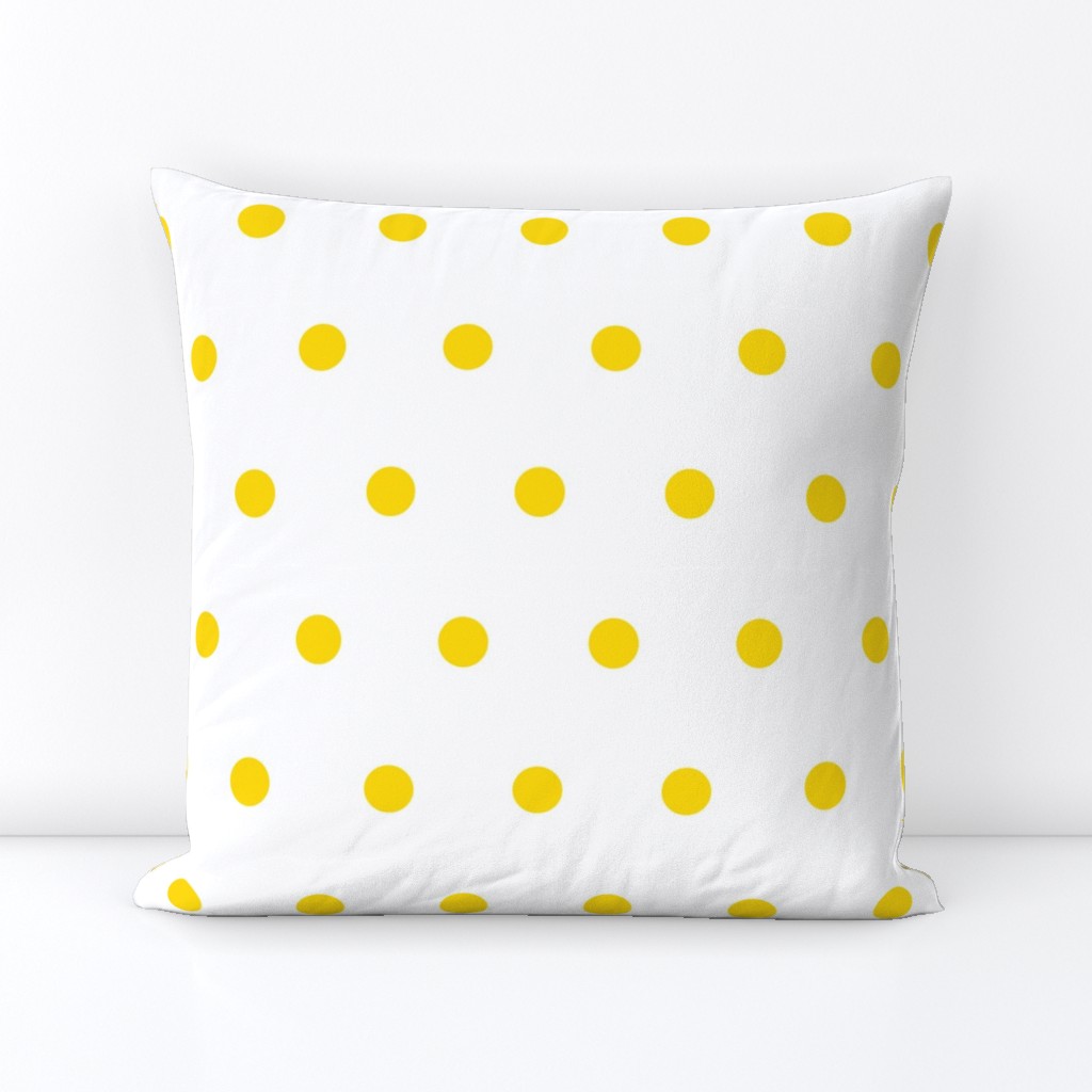 Polka Dot - Yellow on White