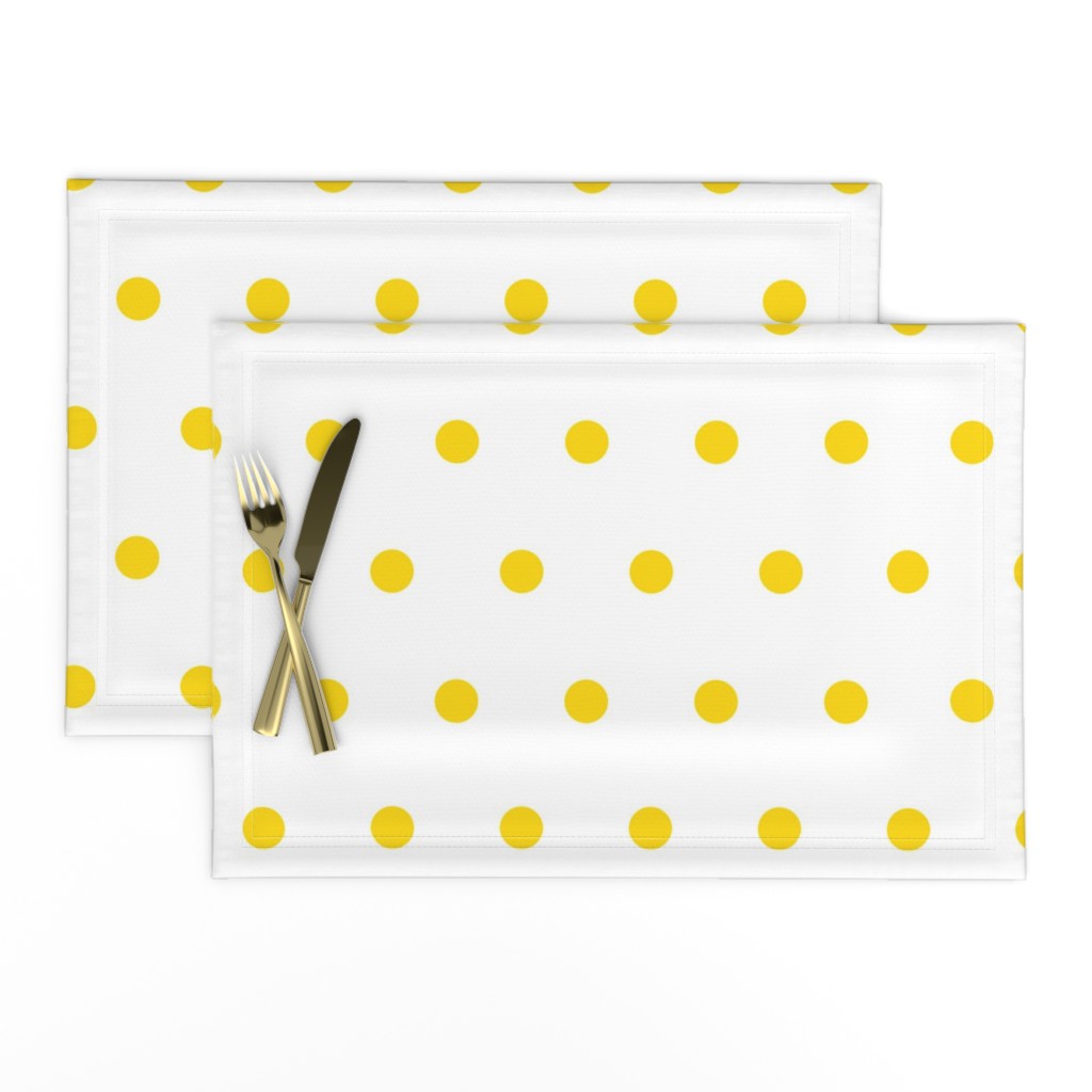 Polka Dot - Yellow on White