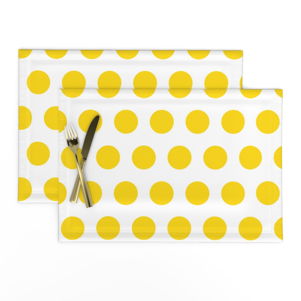 Polka Dot - Yellow on White XL