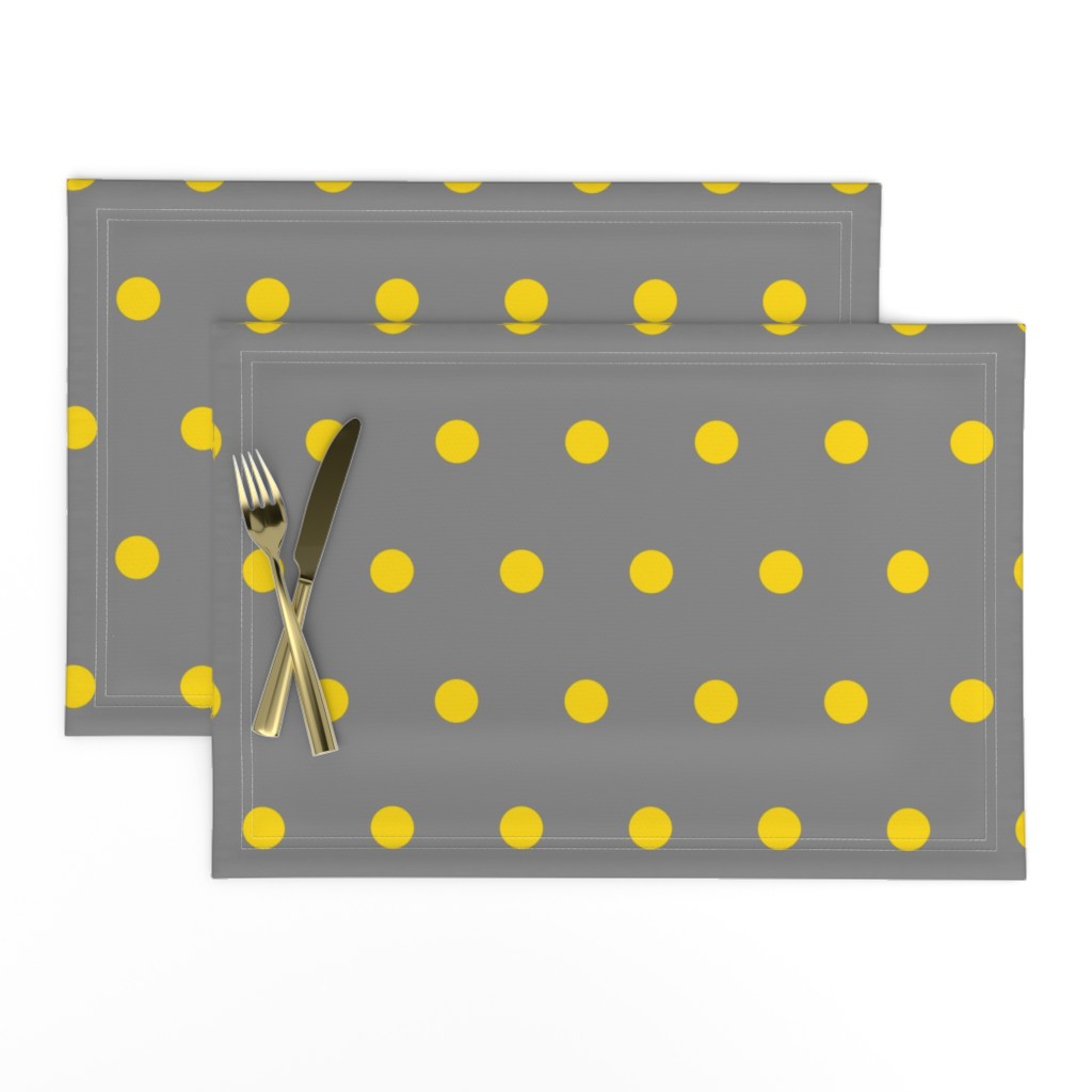 Polka Dot - Yellow on Gray