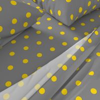 Polka Dot - Yellow on Gray