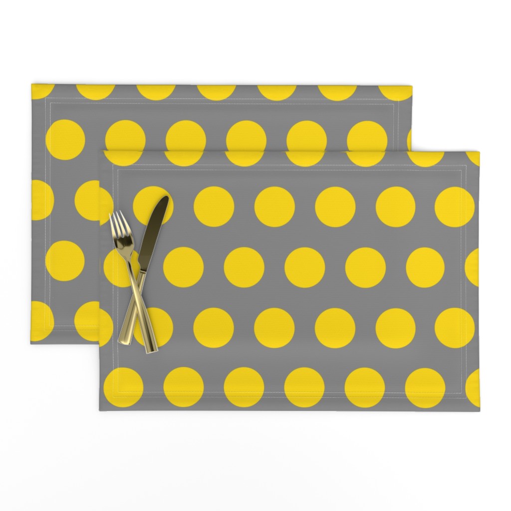 Polka Dot - Yellow on Gray XL