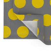 Polka Dot - Yellow on Gray XL