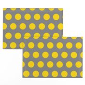 Polka Dot - Yellow on Gray XL