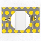 Polka Dot - Yellow on Gray XL