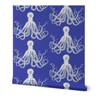 Navy Blue Kraken Octopus pattern