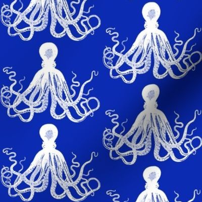 Navy Blue Kraken Octopus pattern