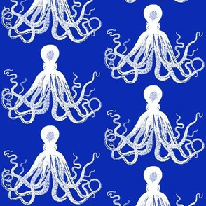 Navy Blue Kraken Octopus pattern