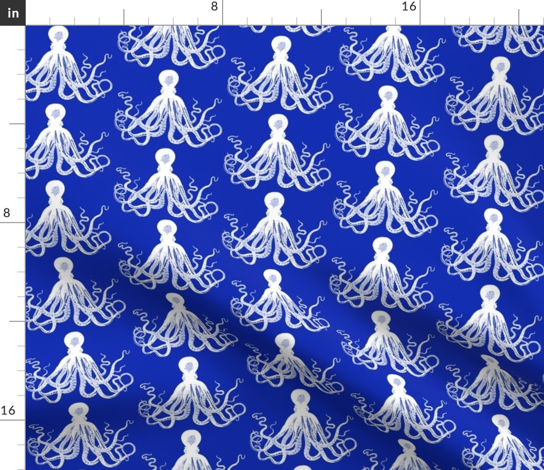 Navy Blue Kraken Octopus pattern