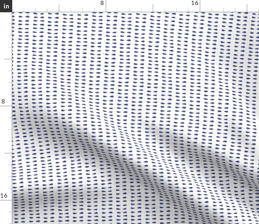 Blue and White Teardrop Stripe Fabric | Spoonflower