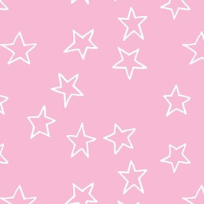 White Stars on Pink 