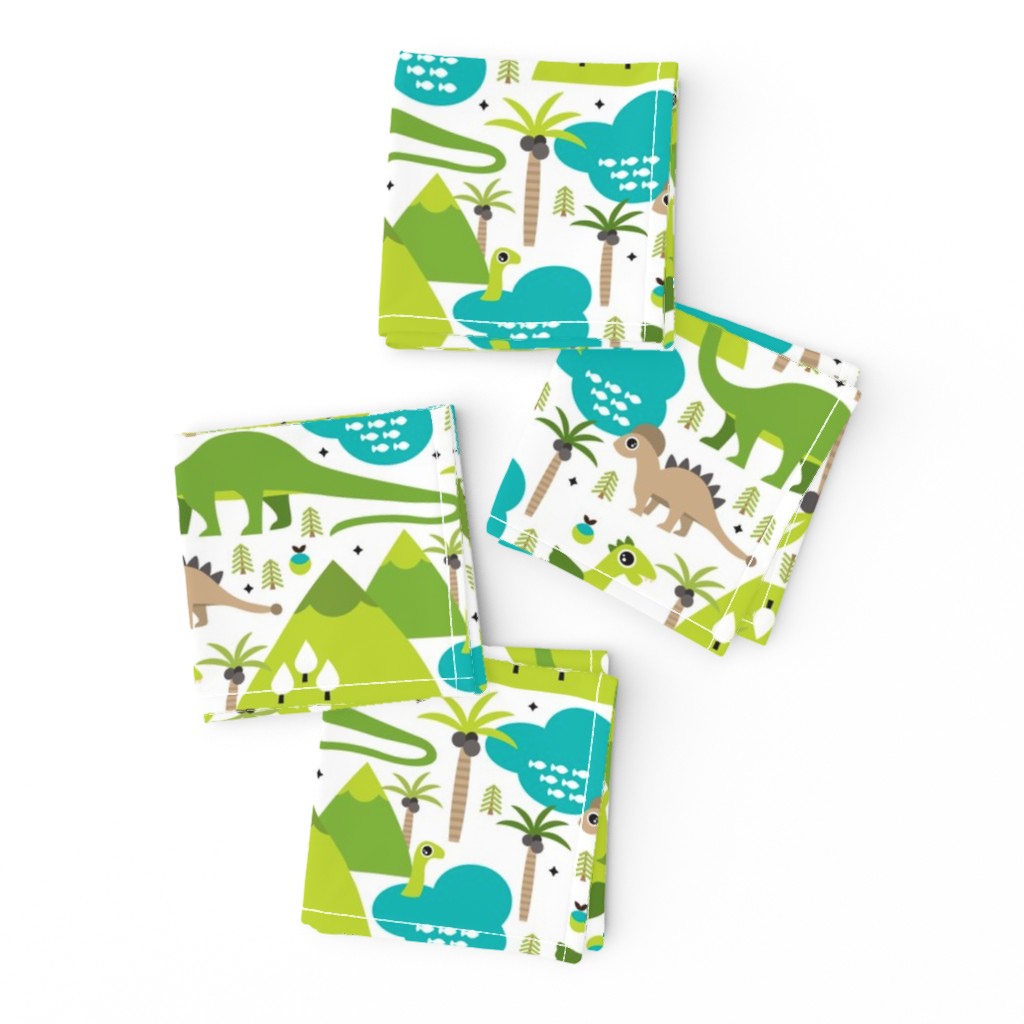 Cute dinosaur woodland illustration pattern cute dino nature print for kids and cool boys