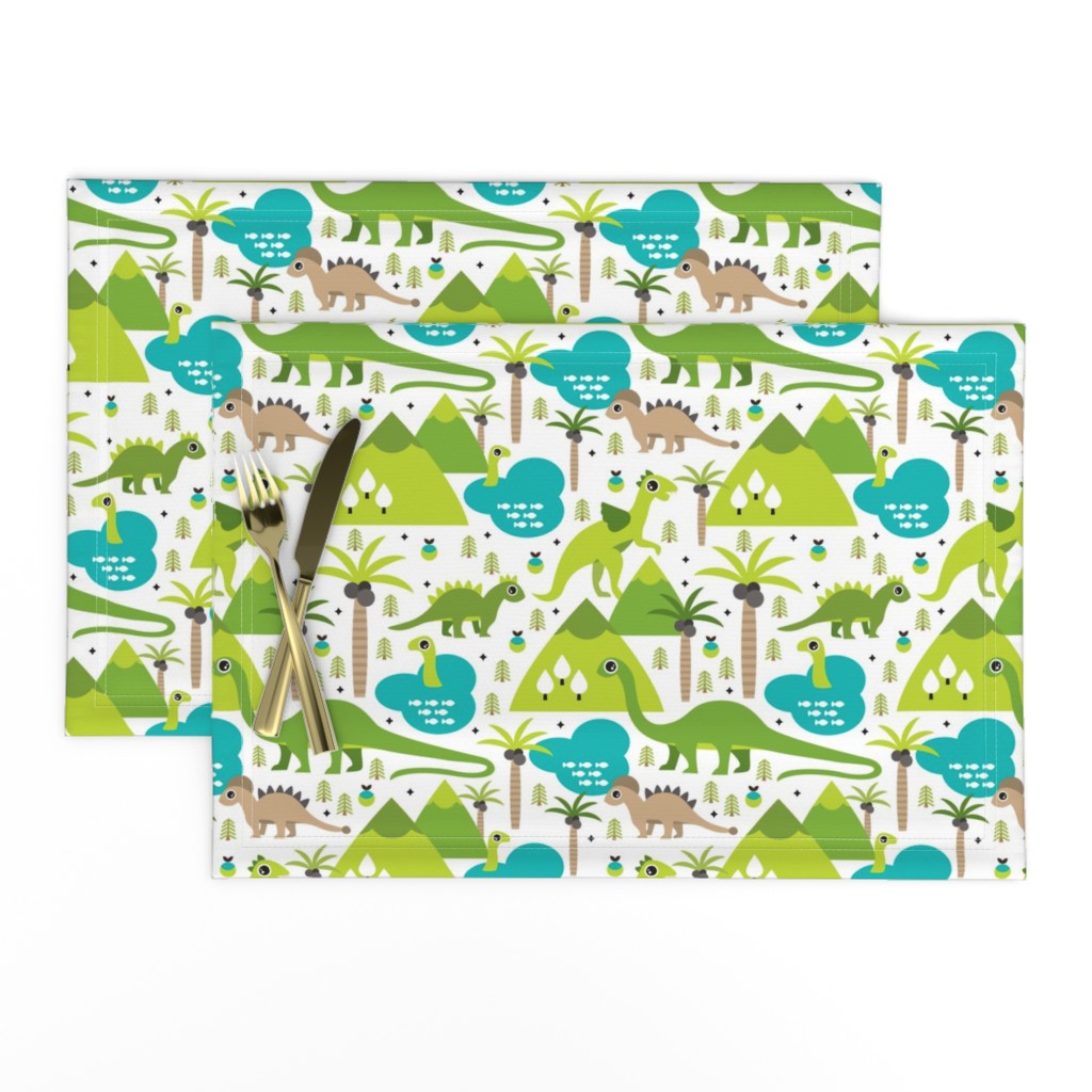 Cute dinosaur woodland illustration pattern cute dino nature print for kids and cool boys