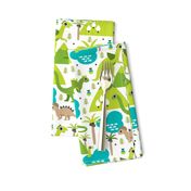 Cute dinosaur woodland illustration pattern cute dino nature print for kids and cool boys