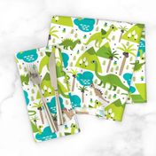 Cute dinosaur woodland illustration pattern cute dino nature print for kids and cool boys