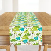 Cute dinosaur woodland illustration pattern cute dino nature print for kids and cool boys