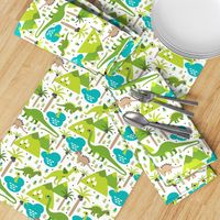 Cute dinosaur woodland illustration pattern cute dino nature print for kids and cool boys