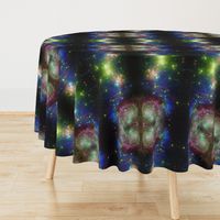 Dark Blue Space Stars & galaxy swirls