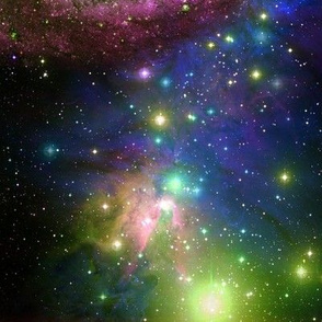 Dark Blue Space Stars & galaxy swirls