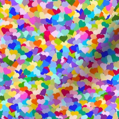 Rainbow Confetti Hearts