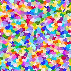 Rainbow Confetti Hearts