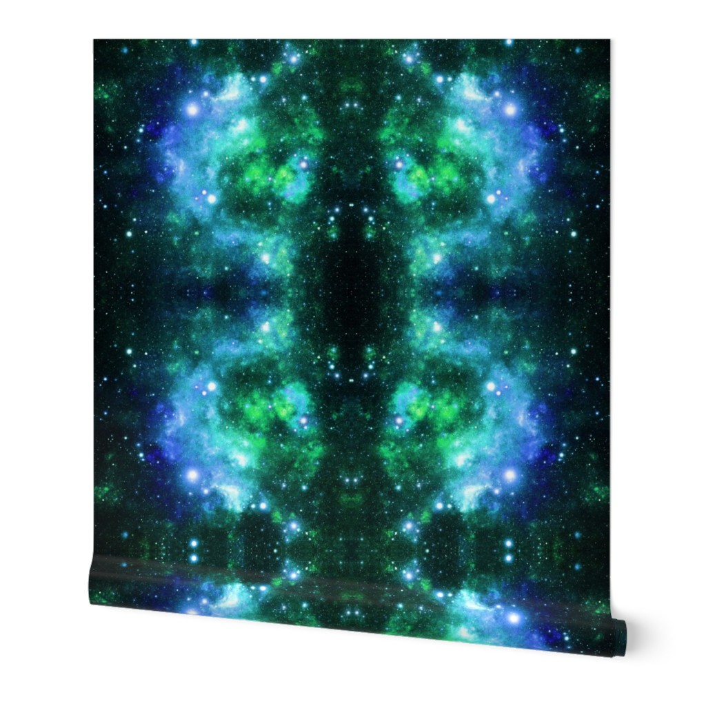 Blue Green Space Stars (large print)