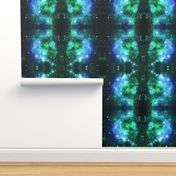 Blue Green Space Stars (large print)