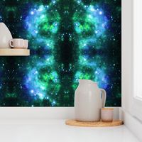 Blue Green Space Stars (large print)