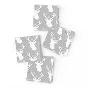 Stag Deer head pattern on grey