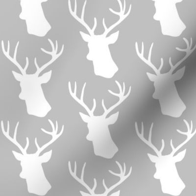 Stag Deer head pattern on grey