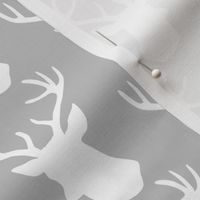 Stag Deer head pattern on grey