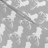 Stag Deer head pattern on grey