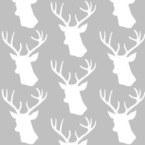 Stag Deer head pattern on grey