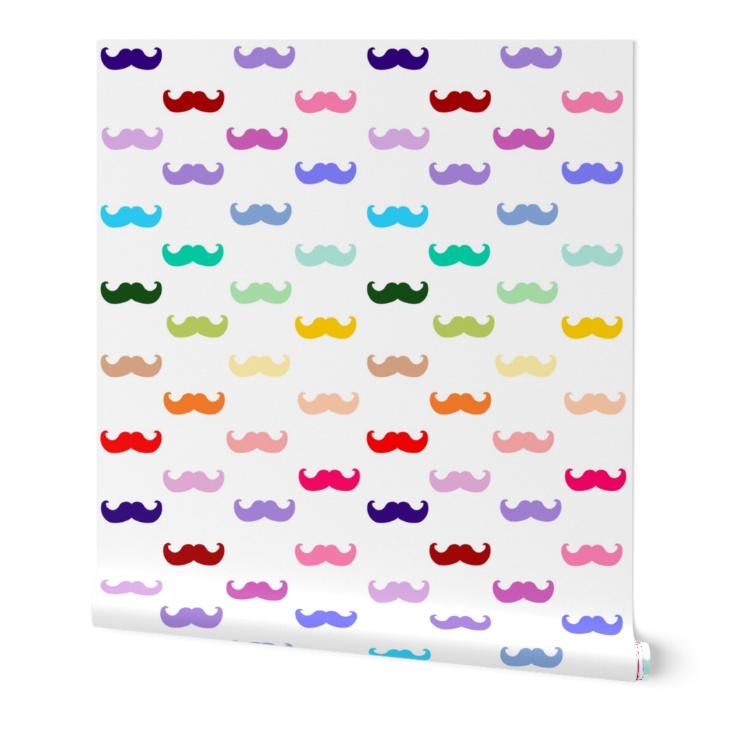 Rainbow mustache pattern