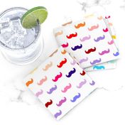 Rainbow mustache pattern