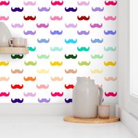 Rainbow mustache pattern