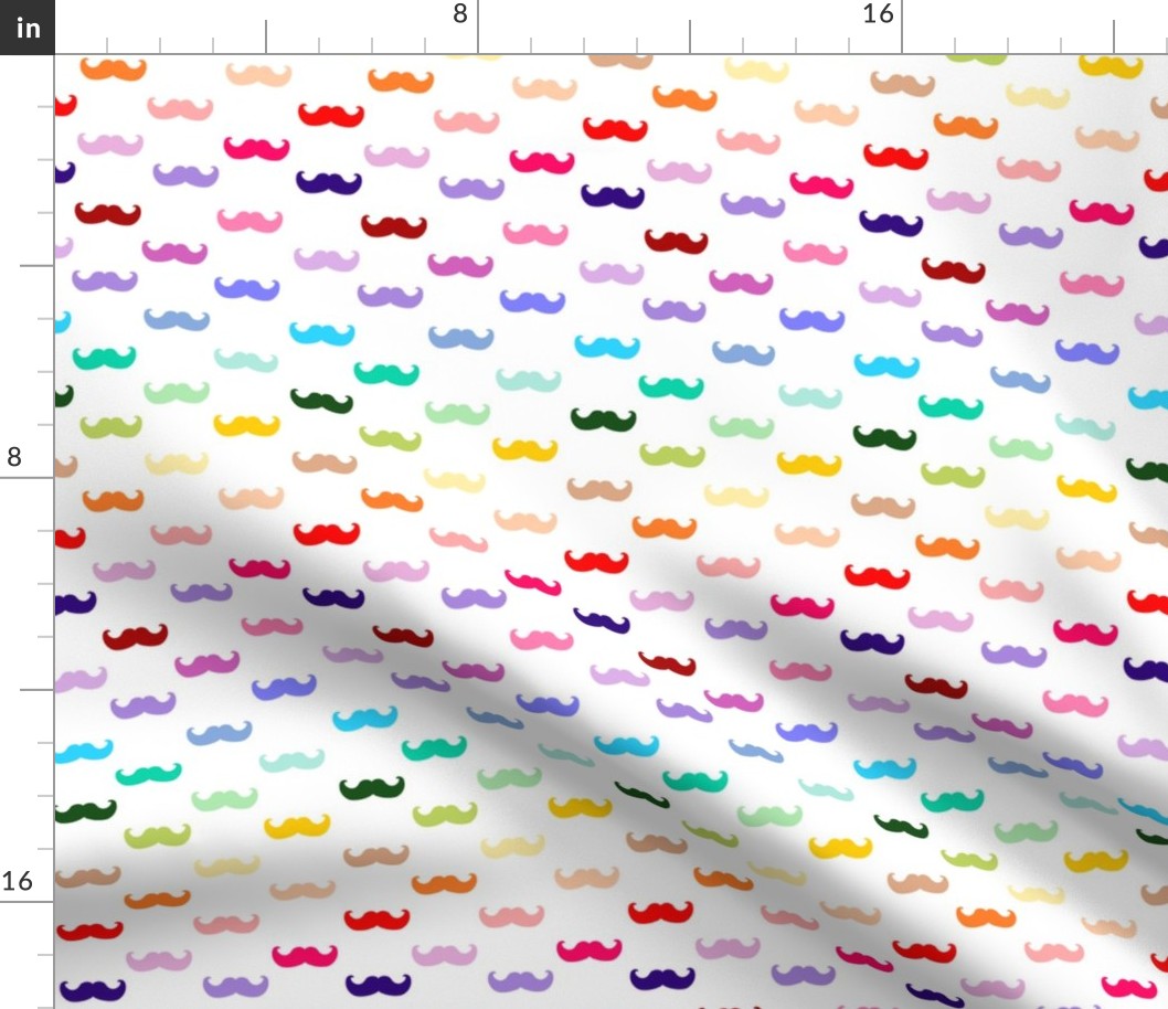 Rainbow mustache pattern