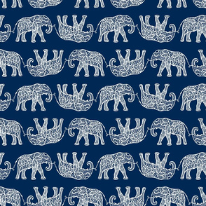 elephants on navy