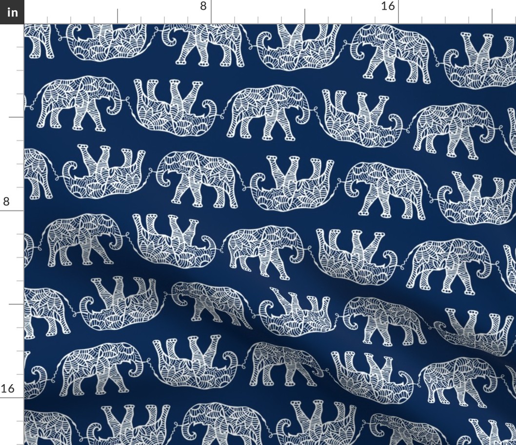 elephants on navy