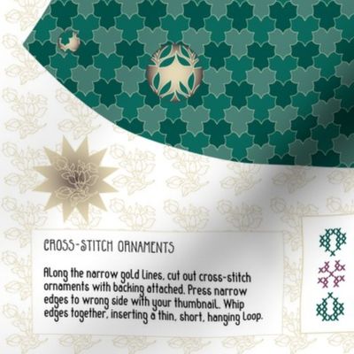 Window-tree or wall-hanging with ornaments and cross-stitch ornaments