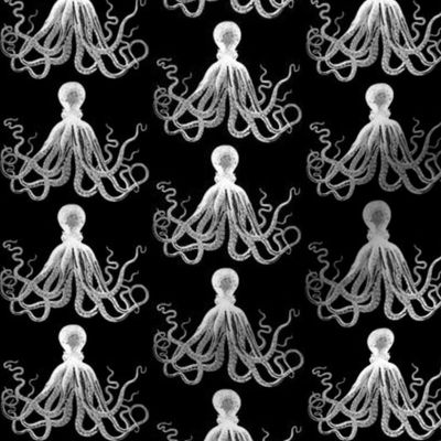 Black Vintage Kraken Octopus pattern (small)